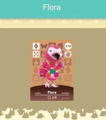 #274 Amiibo Karte für Animal Crossing Flora Nintendo Switch Nfc Karte