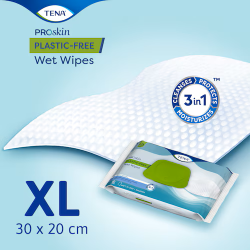 TENA ProSkin Plastic-Free Wet Wipes XL