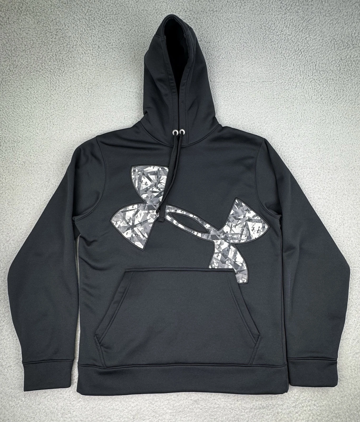 Under Armour Hoodie Men’s Medium Black Pullover Loose Big Logo