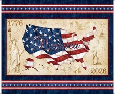 Quilting Treasures - 1776 - 36" American Flag Panel - Multi