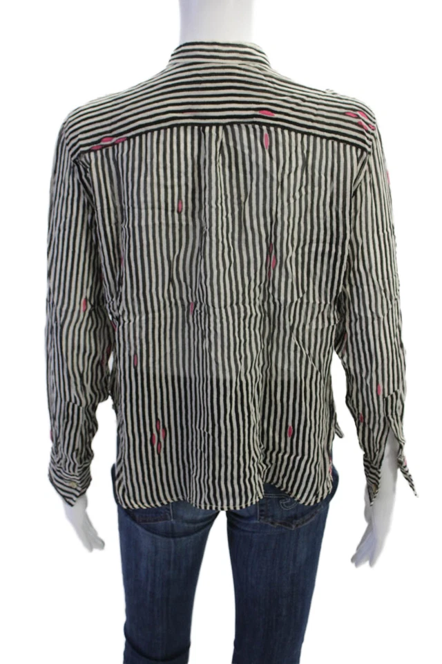 Blusa Etoile Isabel Marant Mujer Rayas Mangas Largas Negra Blanca Talla 36 EUR Foto 3 de 4