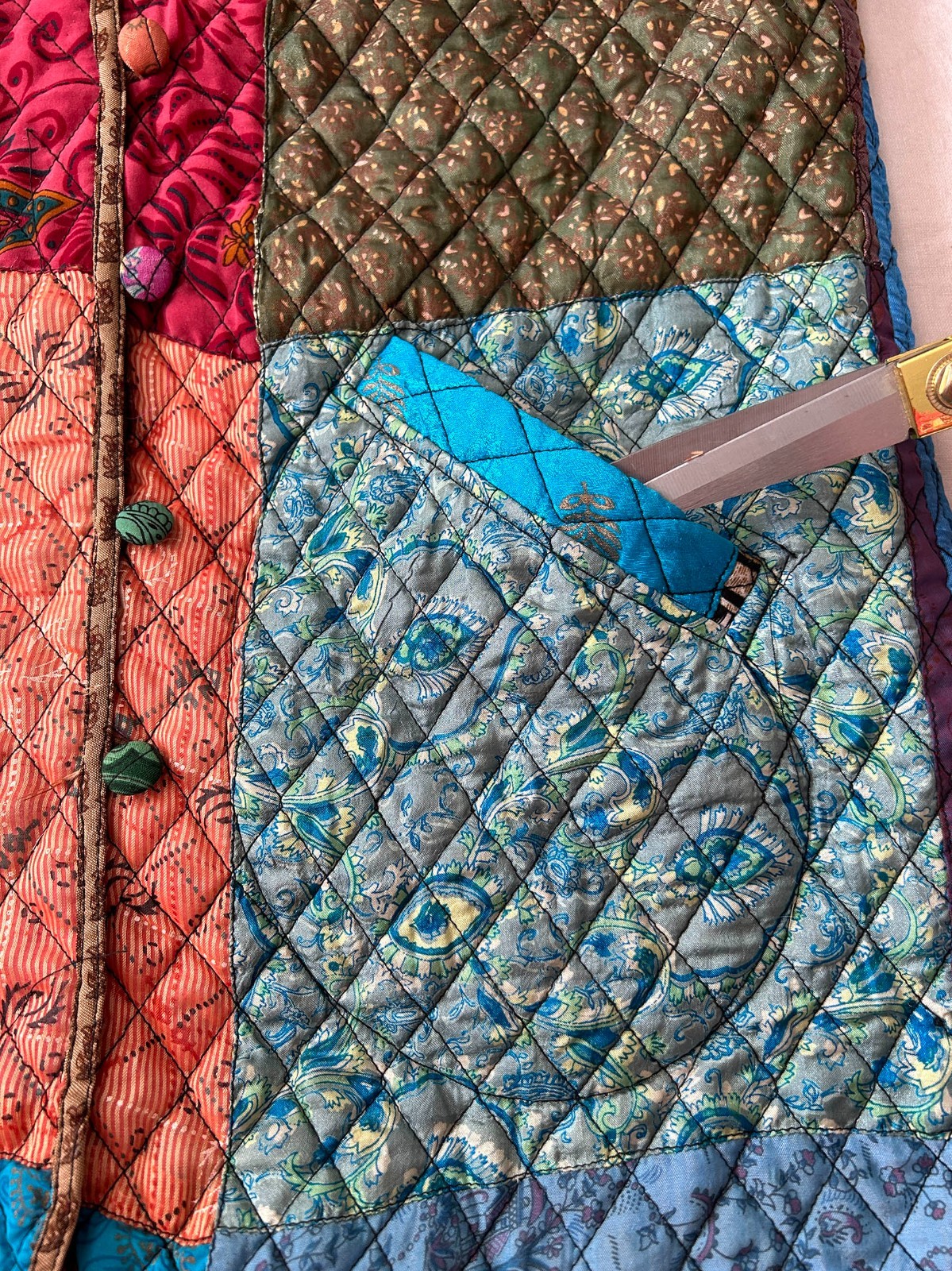 Sacred Threads Patchwork Quilted Jacket Women's S… - image 8