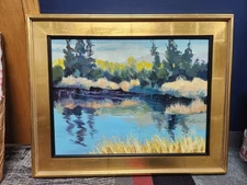 Robert Kelsch oil painting, unknown name, landscape with lake