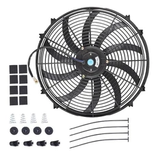 16" Inch Universal Slim Push Pull Electric Radiator Cooling  Fan 12V Mount Kit