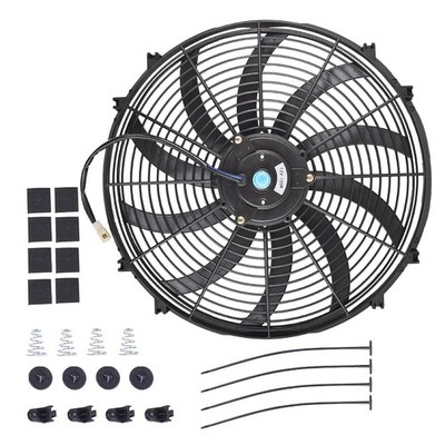 16'' Inch Universal Slim Push Pull Electric Radiator Cooling  Fan 12V Mount Kit