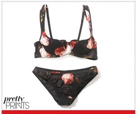 DEADSTOCK 2010&rsquo;s Agent Provocateur Lingerie Full Set in Black Floral 32C bra