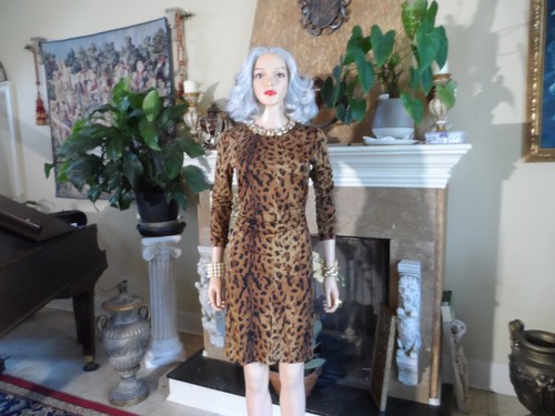 New Tory Burch 100% Silk Brown/Beige Leopard Print Ruched Dress Size XS - Picture 5 of 24