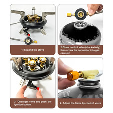 Portable Camping Gas Stove 16000W High Pressure Propane Butane Burner Outdoor