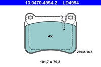 Bremsbelagsatz Scheibenbremse Ate Ceramic 13.0470-4994.2 FüR Mercedes Klasse Slk