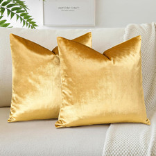 Pack of 2 Velvet Soft Decorative Throw Pillow Covers 18 x 18 Inch Solid Square C
