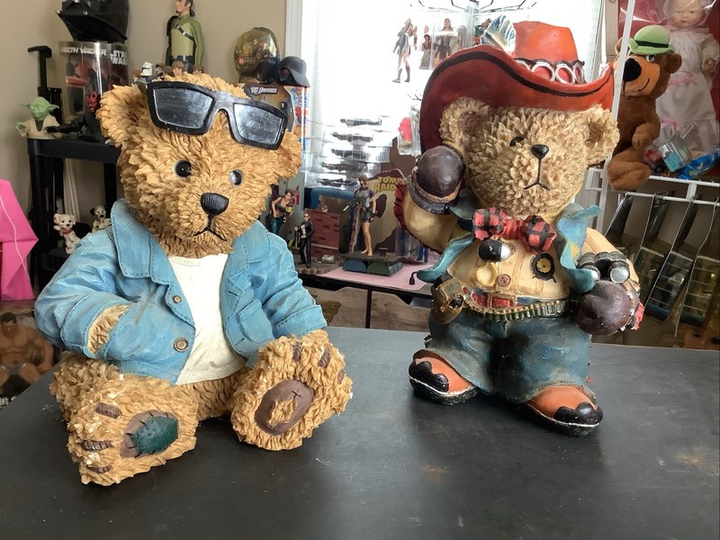 Resin Bears Roll and Roll Bear and Deputy Bear.. 1990’s Vintage