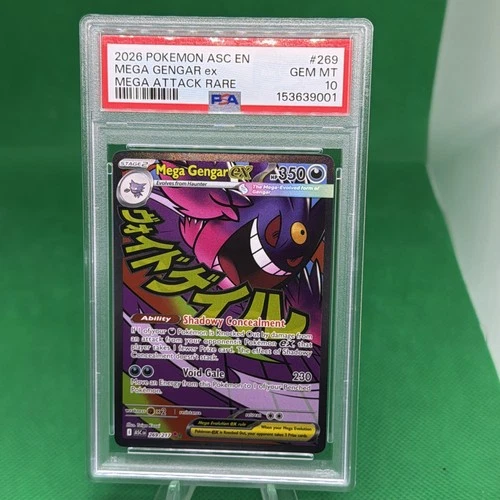 2026 POKEMON ASC EN-ASCENDED HEROES MEGA ATTACK RARE #269 MEGA GENGAR EX PSA 10