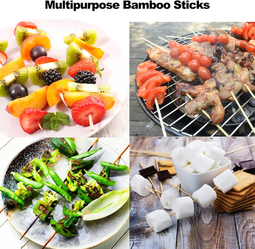 200 PCS Bamboo Skewers, 6 Inch Food Sticks for Appetizers, Fruit, Grilling Kebab - Picture 9 of 12