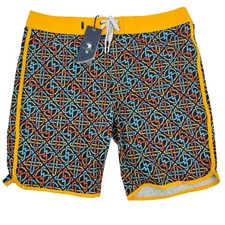 William Murray Golf Swim Trunks, 34, Celtic Knot Print, Easy Care, NEW