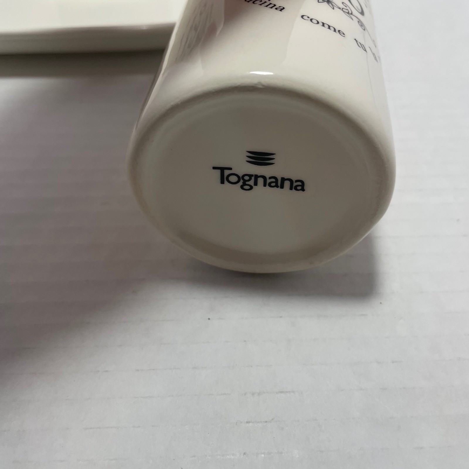 Tognana Italian Ceramic Oil & Vinegar Cruet Set w/ Salt & Pepper Shakers + Tray