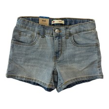 Levi's Girl's Adjustable Waistband Stretch 3" Inseam Denim Short Light Wash,