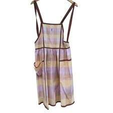 Vintage Yves Saint Laurent YSL Apron Tabliers Plaid Check Pastel Cotton