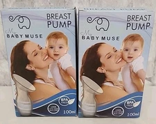 Set of 2 My Baby Muse Portable Travel On The Go Breast Pump BPA Free 100ml 4 oz