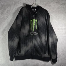 Monster Energy One Industries Mens XL Extra Large Black Hoodie Full Zip Y2K Vtg