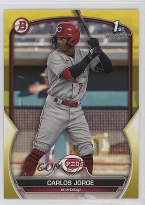 2023 Bowman Prospects Yellow 16/75 Carlos Jorge #BP-120 16e6