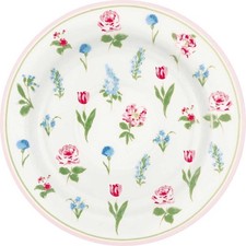 Greengate Teller KLEIN AGNES Weiß mit Blumen 15 cm Dessertteller