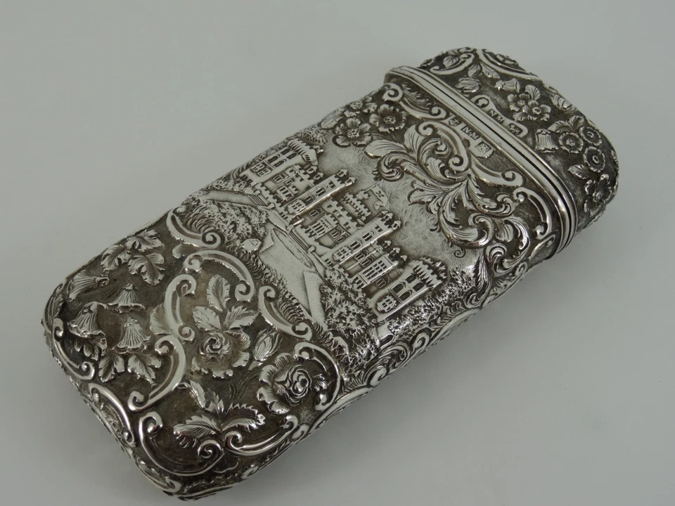 ESTUCHE CHEROOT DE PLATA MACIZA CASTLE TOP CIGAR BIRMINGHAM 1841 POR NATHANIEL MILLS Foto 2 de 4