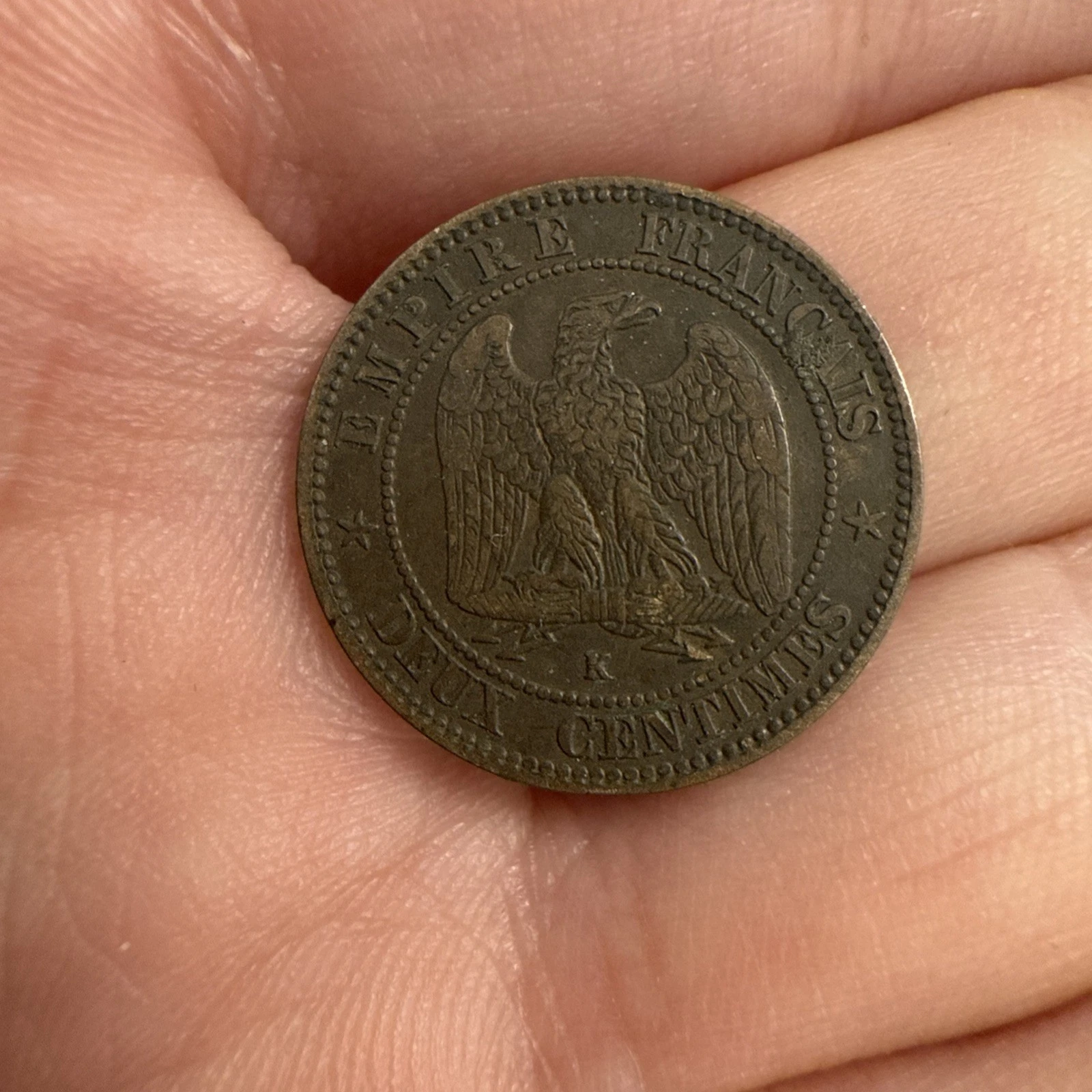 Monnaie Deux Centimes Napoléon III Empereur Empire Français 1856