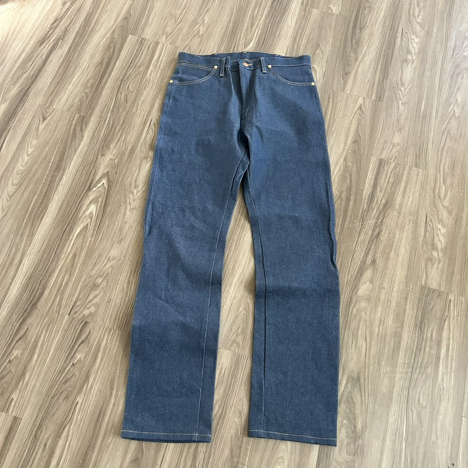 Jeans Wrangler Vintage Años 90 Deadstock Hechos en EE. UU. Corte Vaquero 13MWZ Lavado Oscuro 34x34 Foto 2 de 4