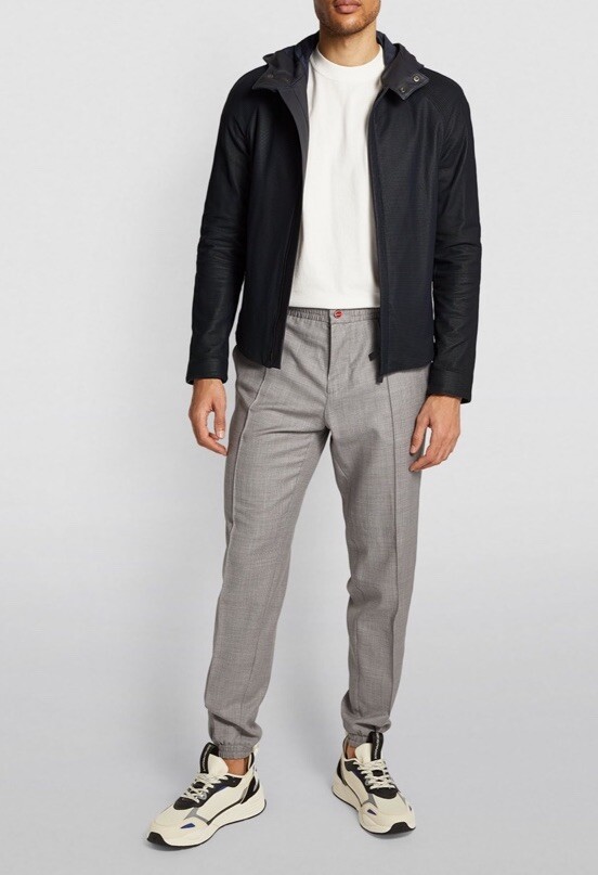 EMPORIO ARMANI Perforated Leather Jacket Size 56 GENUINE RRP £930 #R