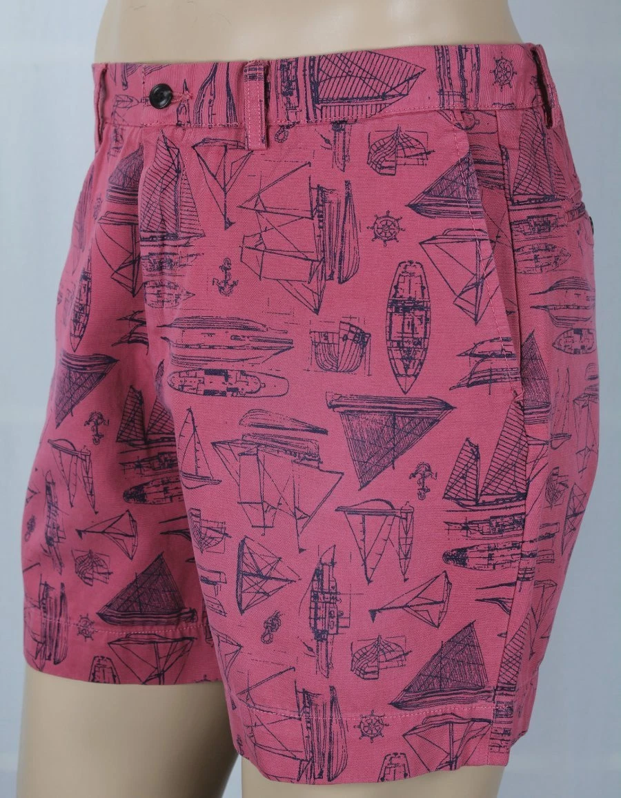 Polo Ralph Lauren Red Classic Fit 6" Chino Shorts Nautical Boats NWT