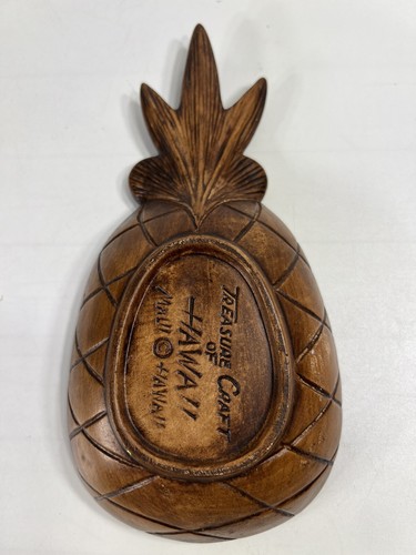 Vintage Treasure Craft of Hawaii Pineapple Shaped Ashtray Trinket Tiki Dish - Picture 2 of 5