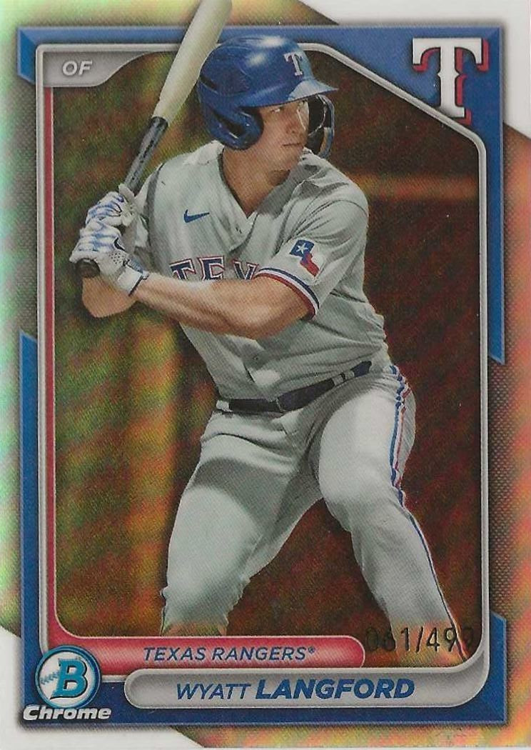 2024 Bowman - Chrome Prospects Wyatt Langford #BCP-64 Refractor /499 (RC)