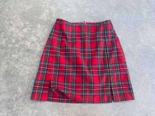 Brandy Melville Red Plaid Skirt Mini Fits Sz Xs Womens Preppy Girly Academic