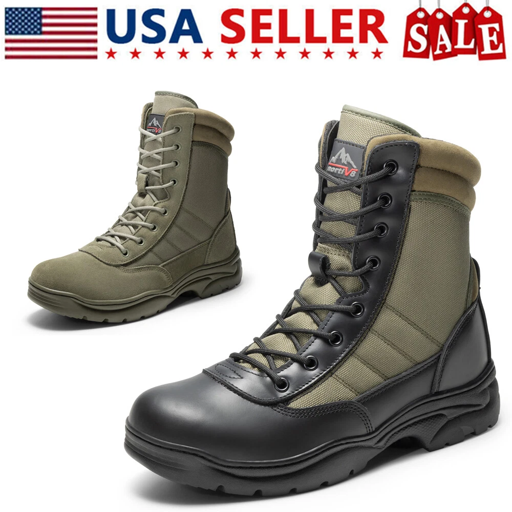 Men's Military Tactical Work Boots Side Zipper Motorcycle Combat Boots
Opens in a new window or tab