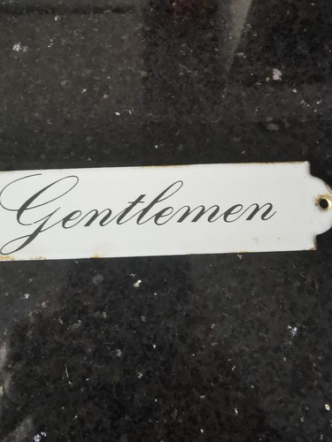 Altes orig. Emailschild  "Ladies & Gentlemen" - Maße L.25cm x H.3cm - Bild 5 von 5
