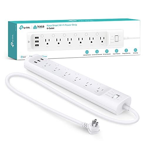 Kasa Smart WiFi Power Strip with 6 Outlets and 3 USB Ports Voice Control - Picture 1 of 8