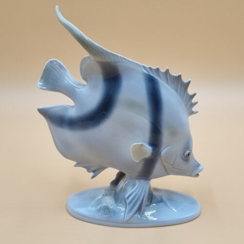 Rara figura de porcelana Metzler & Ortloff Ilmenau, figura, pescado - Imagen 6 de 9