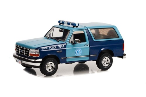 Ford BRONCO Xlt Massachusetts State Police 1996 Blue Greenlight 19120 1:18 - Picture 10 of 10