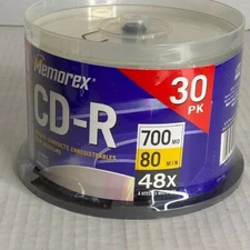 Memorex CD-R 48x Multi Speed 700MB 80 Min Recordable 30 Pack Blank Discs New