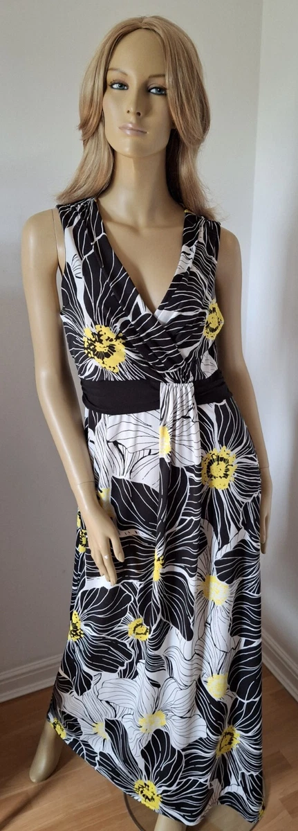 Robe Debut Debenhams - Taille 12 - Noir à Taches Argentées - Col V - Occasion Très Bon état
