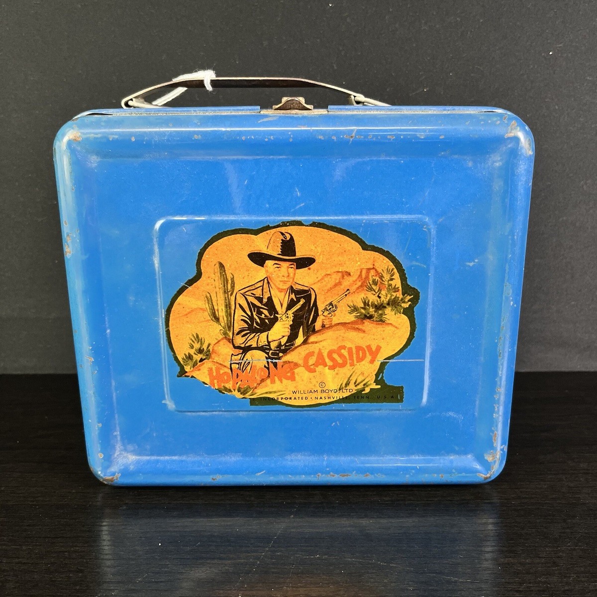 1950 ALADDIN BLUE HOPALONG CASSIDY METAL LUNCH BOX | eBay