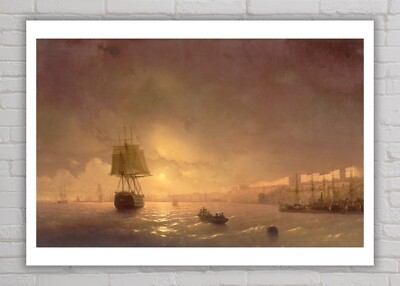 Kunst Aufdruck Aivazovsky Blick Auf Odessa Von Mondschein Giclee Poster Wand
