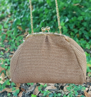 Damen Mädchen Tasche Clutch Pasticcino Farbe Schnur aus Bast, Stroh mit Schul...