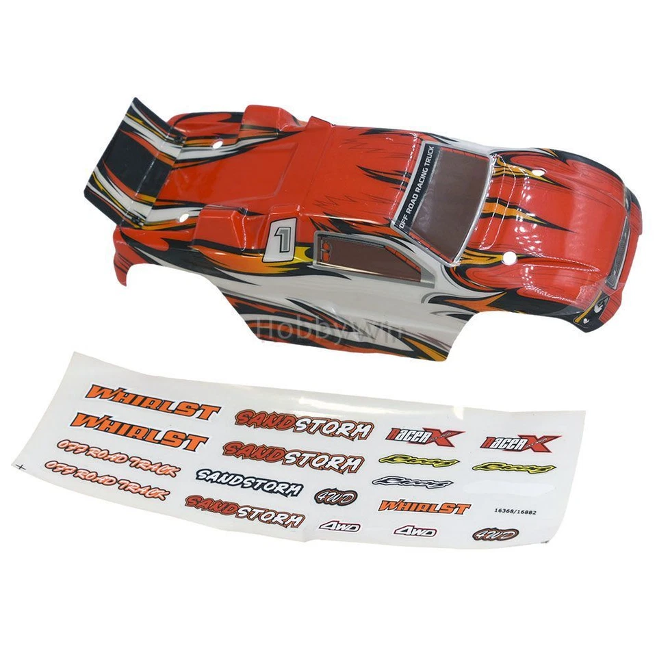 HBX part 16305 Truggy Body (Red) + Decals for Haiboxing 1/16 RC Truggy 16882 - Image 2 of 4