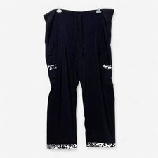 Sublime Scrubs Women's Black Scrub Pants w/ Animal Print Trim Size M