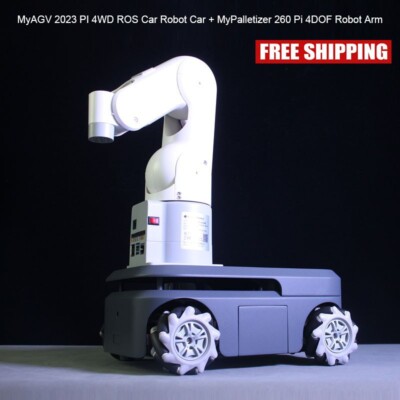 Compound Robot Hybrid Robot MyAGV 2023 PI 4WD ROS Car Robot Car + 4DOF Robot Arm