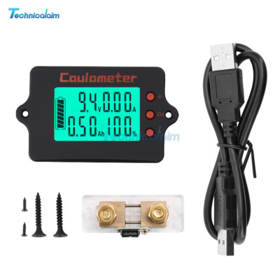 DC8-120V 10A/50A/100A Voltage Current Meter Coulomb Meter Battery Level Detector