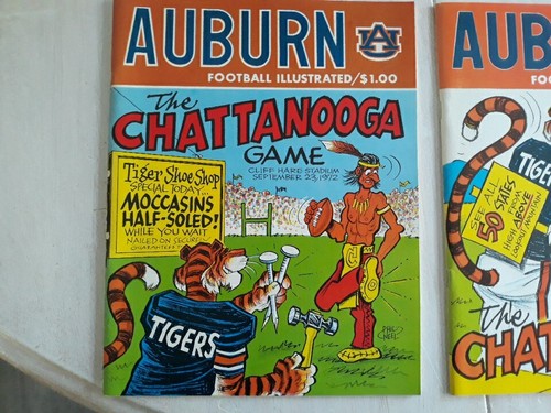 1972 & 74 Auburn vs. Chattanooga Football Game Programs. Phil Neel Art - Picture 3 of 14