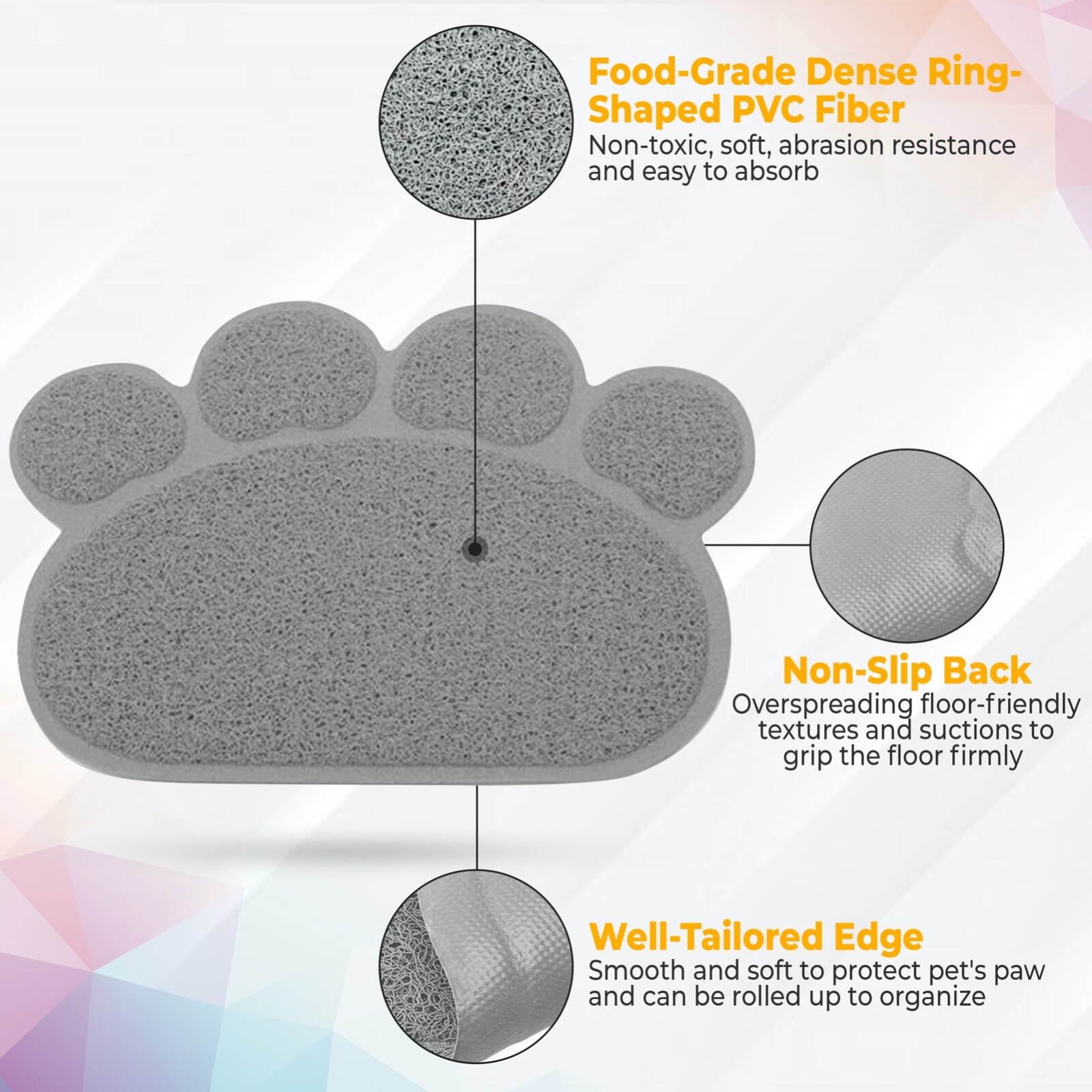 Pet Dog Puppy PVC Cat Dish Bowl Feeding Food Placemat Mat Footprint Wipe Clean