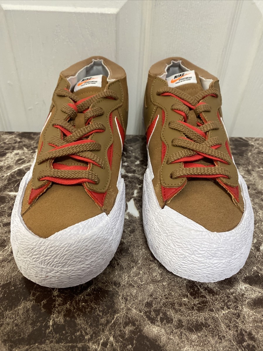 NEW Nike Blazer Low Sacai British Tan US Men's Size 8 Shoes